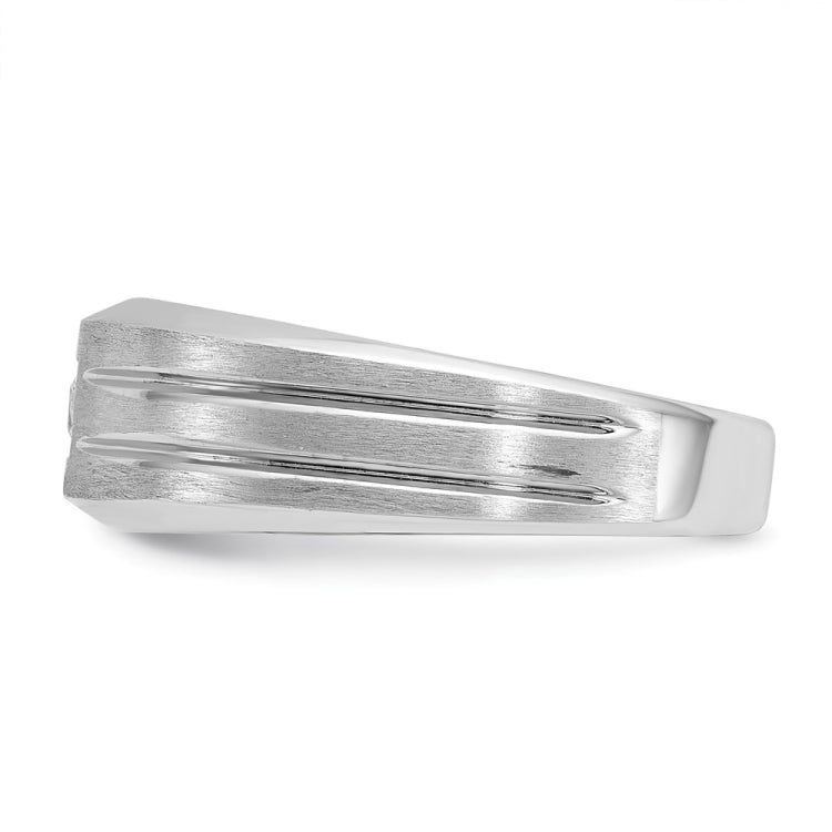 10k White Gold IBGoodman Men's Polished/Satin Diamond Complete Ring