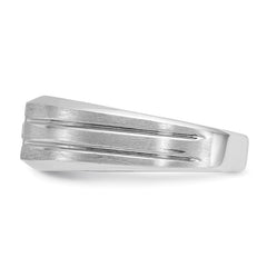 10k White Gold IBGoodman Men's Polished/Satin Diamond Complete Ring