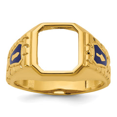 IBGoodman 14k Men's Polished and Textured Blue Lodge Master Masonic Ring Mounting