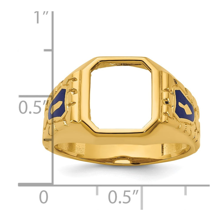 IBGoodman 14k Men's Polished and Textured Blue Lodge Master Masonic Ring Mounting