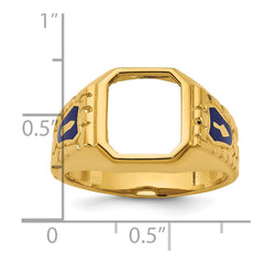 IBGoodman 14k Men's Polished and Textured Blue Lodge Master Masonic Ring Mounting