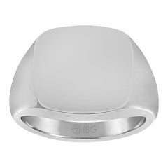 14kw 16mm x 16mm cushion face signet ring.