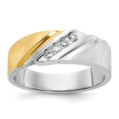 Men's TT Wedding Band with Satin Finish Accent Mounting