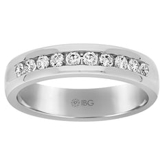 18k Men's White Gold Channel Set Diamond Band