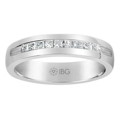 14k White Gold GTS WG PRINCESS CUT DIA MACHINE SET BAND Mounting