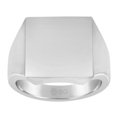 14kw 18mm square face signet ring.