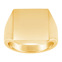 14ky 18mm square face signet ring.