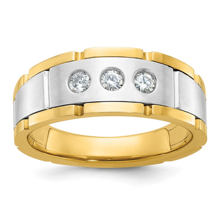 Men's Two-tone Band with Satin Finish Mounting