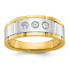 Men's Two-tone Band with Satin Finish Mounting