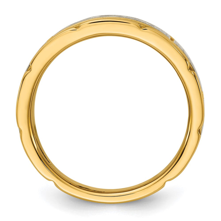 Men's Two-tone Band with Satin Finish Mounting