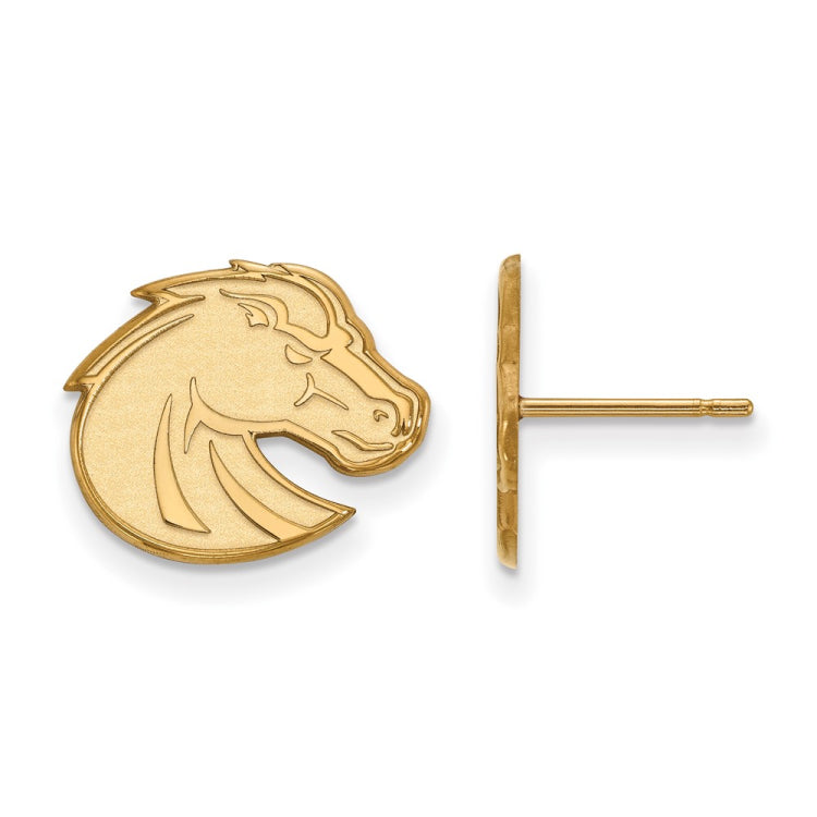 14k Gold LogoArt Boise State University Bronco Small Post Earrings