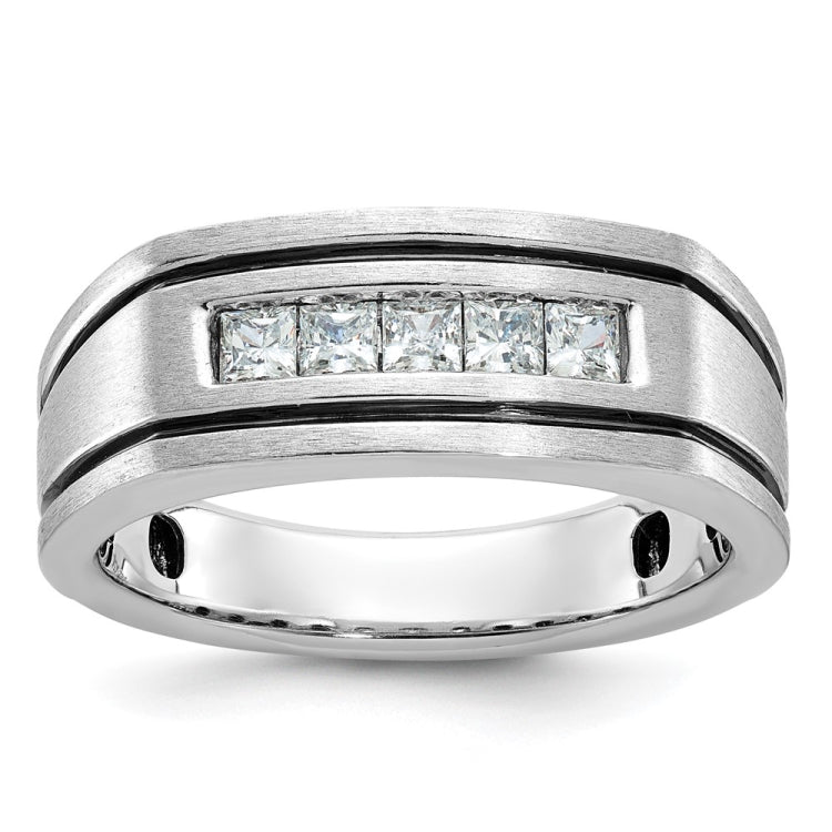Men's WG Band with Satin Finish and Black Rhodium Accent Mounting