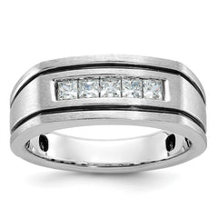 Men's WG Band with Satin Finish and Black Rhodium Accent Mounting