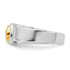 IBGoodman 14k Two-tone Men's Polished and Cut-Out Bezel Set Solitaire Ring Mounting