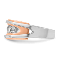 IBGoodman 10k Two-tone Men's Polished and Cut-Out 5-Stone Ring Mounting