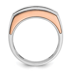 IBGoodman 10k Two-tone Men's Polished and Cut-Out 5-Stone Ring Mounting