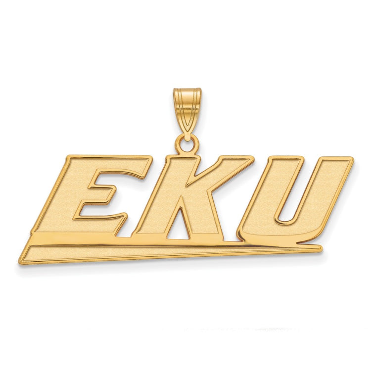14k Gold LogoArt Eastern Kentucky University E-K-U Large Pendant