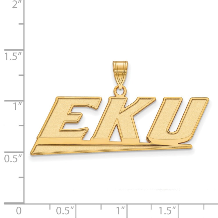14k Gold LogoArt Eastern Kentucky University E-K-U Large Pendant