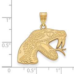 14k Gold LogoArt Florida A and M University Rattler Large Pendant