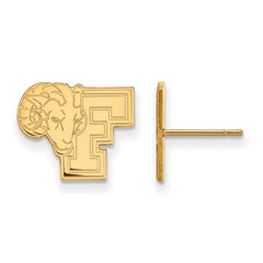 14k Gold LogoArt Fordham University Ram Small Post Earrings