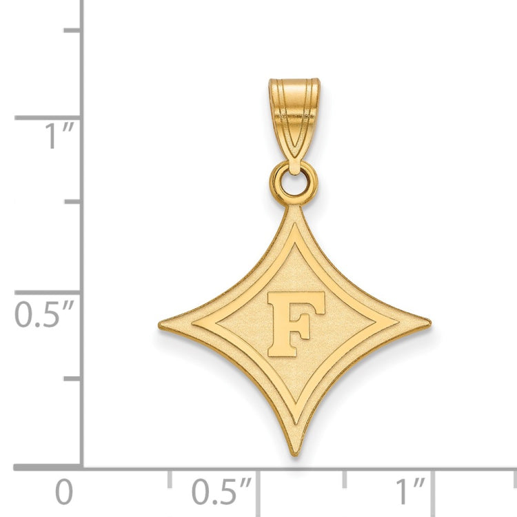 14k Gold LogoArt Furman University Large Pendant