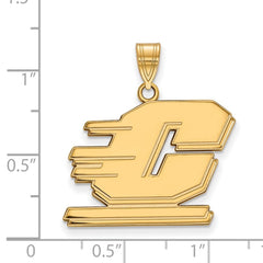 14k Gold LogoArt Central Michigan University Letter C Large Pendant