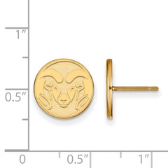 14k Gold LogoArt Colorado State University Ram Small Post Earrings