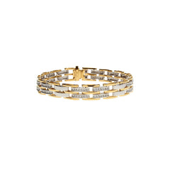 Men's Two-Tone Gold Diamond Link Bracelet 2.00ct TDW