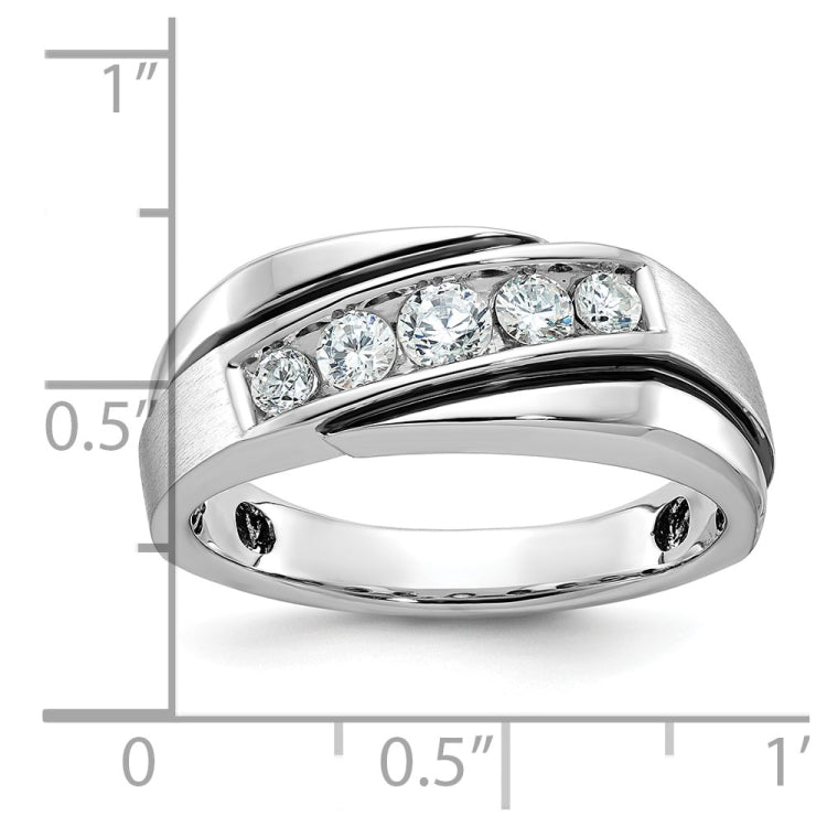 Men's WG Band with Black Rhodium Accent and satin finish Mounting