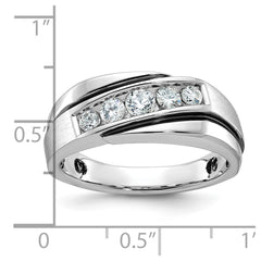 Men's WG Band with Black Rhodium Accent and satin finish Mounting