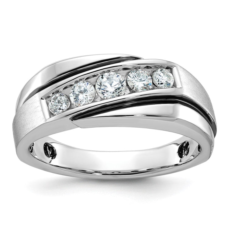 Men's WG Band with Black Rhodium Accent and satin finish Mounting