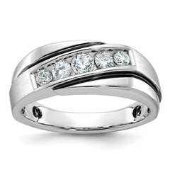 Men's WG Band with Black Rhodium Accent and satin finish Mounting
