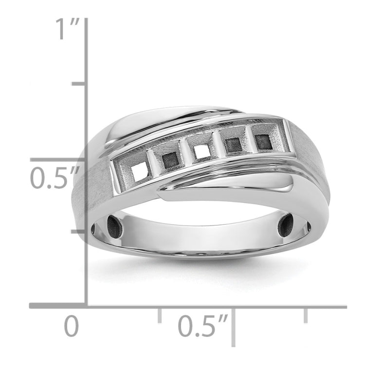 Men's WG Band with Black Rhodium Accent and satin finish Mounting