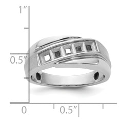 Men's WG Band with Black Rhodium Accent and satin finish Mounting