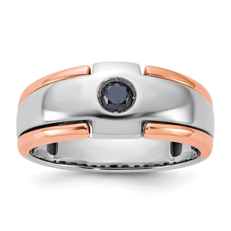 Men's Two-Tone Gold Solitaire Ring with all bright finish Mounting