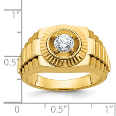 Men's All Yellow Gold 1/2ct Diamond Solitaire Ring Mounting