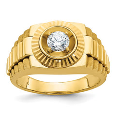 Men's All Yellow Gold 1/2ct Diamond Solitaire Ring Mounting