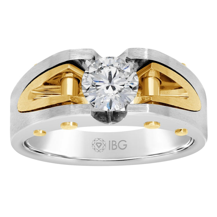 14k Gents Two-tone Solitaire 2ct Diamond CDIA