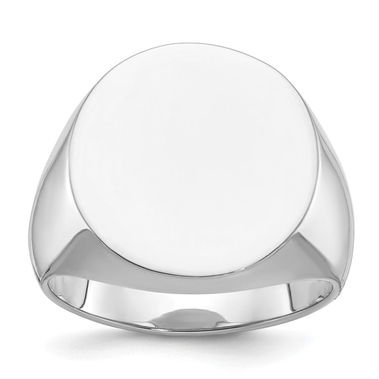 10kw 12mm x 10mm oval face signet ring.