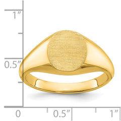 10K Polished and Satin Signet Men's Ring