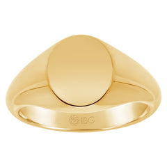 YELLOW GOLD OVAL SIGNET RING 12X10