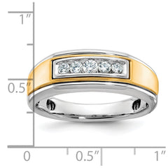 IBGoodman 14k Yellow and White Gold Men's Polished 5-Stone Ring Mounting