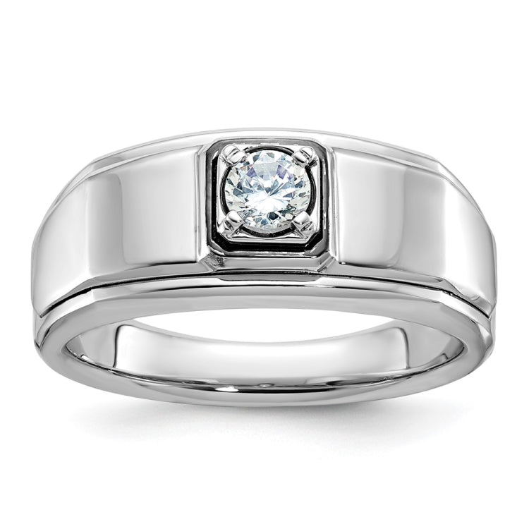 Men's WG Solitaire Ring with all bright finish Mounting