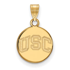 10k Gold University of Southern California U-S-C Small Disc Pendant