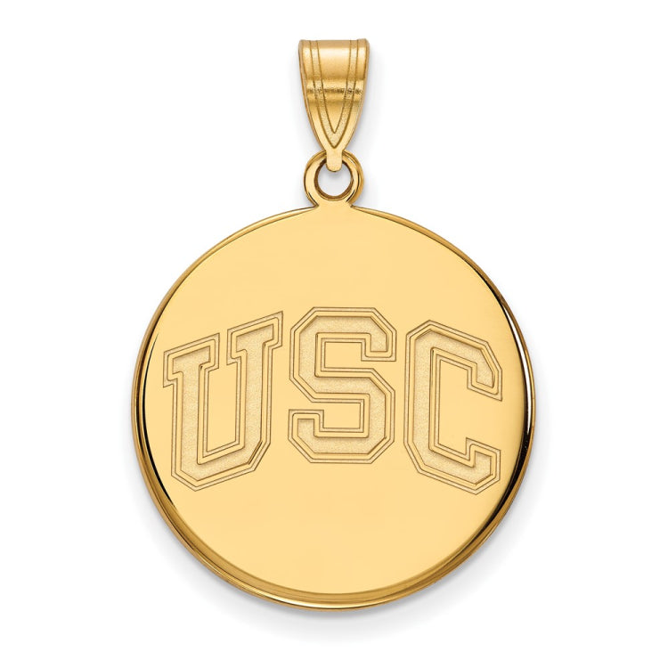 10k Gold University of Southern California U-S-C Large Disc Pendant