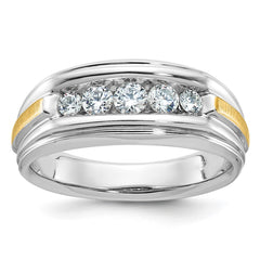 Men's TT Wedding Band with Satin Finish Sides Mounting