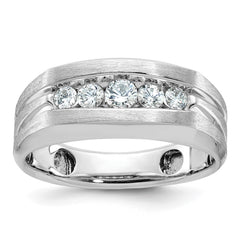 Men's WG 1/2ct tw  Diamond Wedding Band with Soft Satin Finish Mounting
