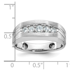 Men's WG 1/2ct tw  Diamond Wedding Band with Soft Satin Finish Mounting