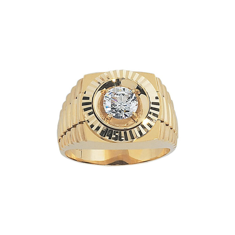 10k Men's Yellow Gold Solitaire Lab Grown VS/SI+ G+ Dia Ring