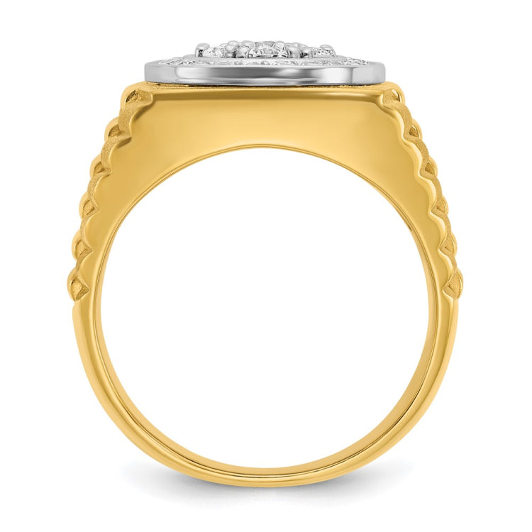 Men's Yellow  Gold Cluster Ring Mounting